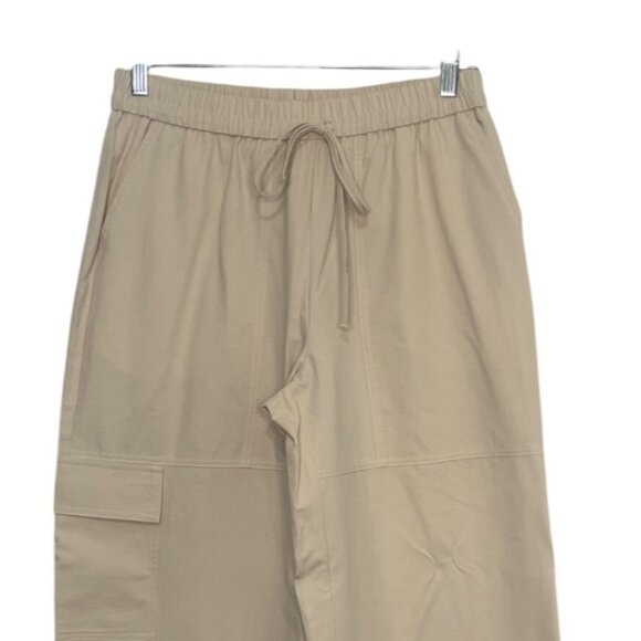 NiMin Pull On Cargo Pants Womens Medium Beige New Elastic Waist Draw String - Picture 3 of 10